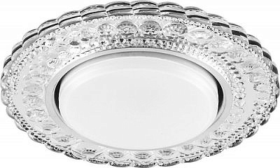 Светильник точечный Feron CD4024 прозрачный хром с LED подсветкой GX53 29538