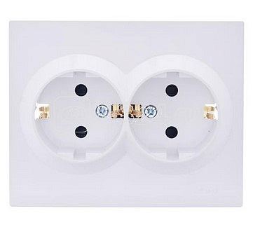 Розетка механизм 2ая с/з шторки 16A ПБТ  белый 742-0200-178_В