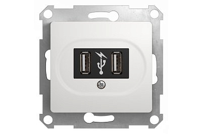 Механизм розетки 2USB 5вольт /1400мА 2*5вольт /700мА белая SchE GLS000132