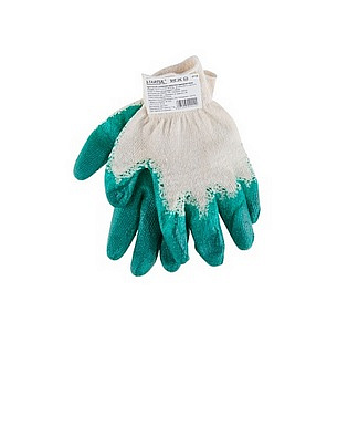 Перчатки х/б с латексным покрытием 13 класс STARTUL