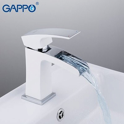 Смеситель для раковины Gappo G1007-30 белый хром