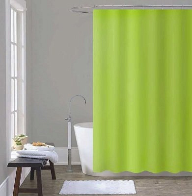 Шторка  для ванн MZ-405 PEVA однотонная зеленая  180х200см  