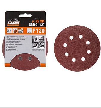 Шлифлист 125 Р180 (5шт)Gepard