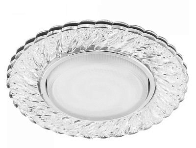 Светильник встраиваемый со светодиодной подсветкой CD4021 прозрачный хром с 20LED*2835 SMD  6400k 15W GX53 без лампы с драйвером в комплекте 41294