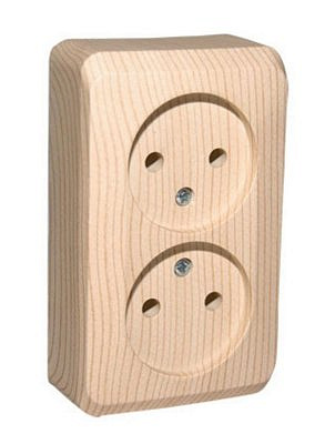 Розетка 2-м ОП 16А б/з сосна SchE PA16-005D