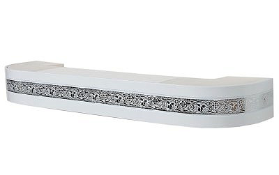 Карниз 3-х рядный Серебро - белый 3,2м Стандарт Грация 70мм