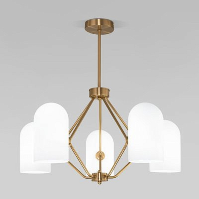 Потолочная люстра со стеклянными плафонами 60157/5 латунь