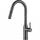 Смеситель для кухни Gappo G4398-41 с выдвижным изливом оружейная сталь