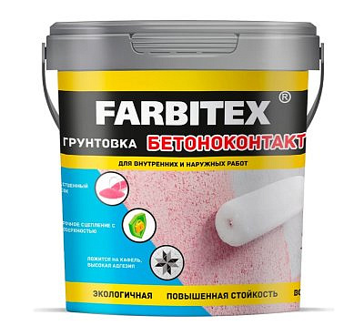 Акриловая грунтовка бетон-контакт FARBITEX 1,1кг 