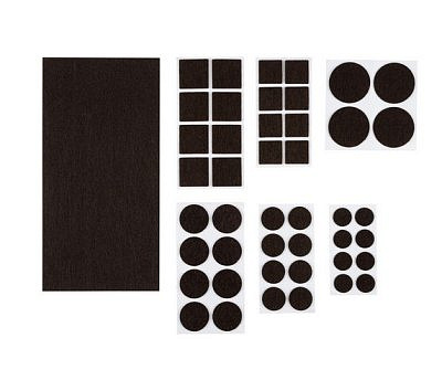 Накладки-протекторы для мебели самоклеящиеся, 45шт набор, коричневый