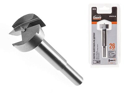 Сверло Форстнера по дереву 26мм Gepard