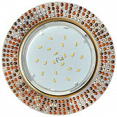 GX53 H4 5319 св-к Круг с прозр-янтарной мозаикой, Зерк./Черненая бронза 40x123 FQ53RMECB (10!) Ecola