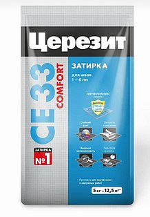 Затирка Церезит высокопрочная СЕ33/5 Белый №01 (5 кг)
