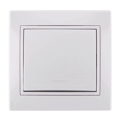 Переключатель 1-клавиша , белый ,с белой вставкой 701-0202-100  Мира с/у