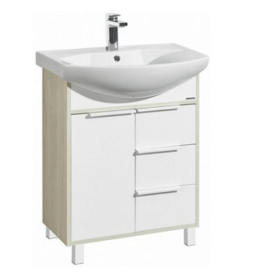 Тумба Рико 65 белый, ясень фабрик без раковины Акватон