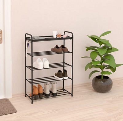 Подставка для обуви "АЛЬФА 25" 5 полок (300*650*950мм) черный ПДОА25Ч