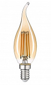Лампа светодиодная Е14 10W 2700K 2K 35x118 филамент нитевидная, Золотая 661422 General LOFT свеча на ветру 