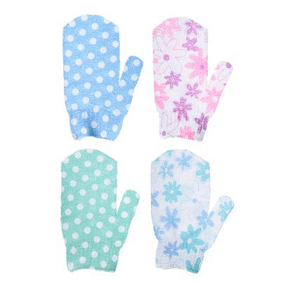 Мочалка-скрабер, варежка, 11х20см, 4 цвета 361-019