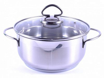  Кастрюля с 2носиками 6л стеклянная крышка TS-24