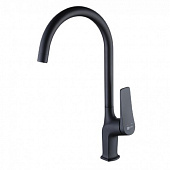Смеситель для кухни Lemark LM3705BL Bronx с высоким поворотным изливом черный 