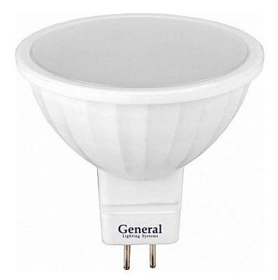 Лампочка светодиодная MR16 GU5.3 15W 6500K 6K 50x57 пластик, алюминий GLDEN-MR16-15-230-GU5.3-6500 661072  General 