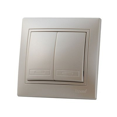 Переключатель 2- клавиши жемчужный белый перламутр 701-3030-101 