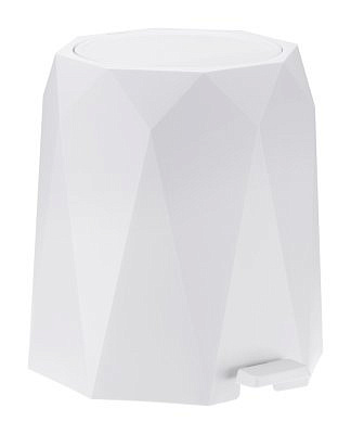 Контейнер для мусора ПРИЗМА 4,5л с педалью Белый 