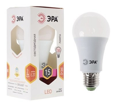 Лампа светодиодная ЭРА LED Е27  А60 smd  15w/827 2700К