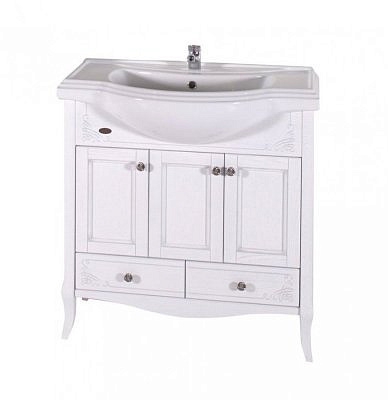 Подстолье АСБ Салерно 80 с раковиной Классик 80 белый патина серебро