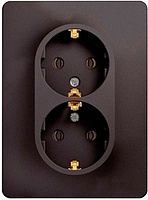 Розетка 2-м с заземлением в сборе графит SchE GLS001324