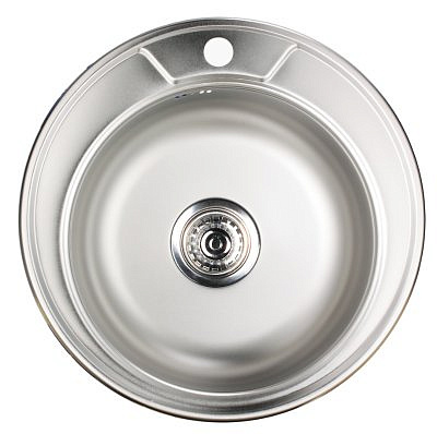 Мойка для кухни нержавеющая 490мм,0,6 мм,глубина 170мм,врезная,круглая,глянцевая