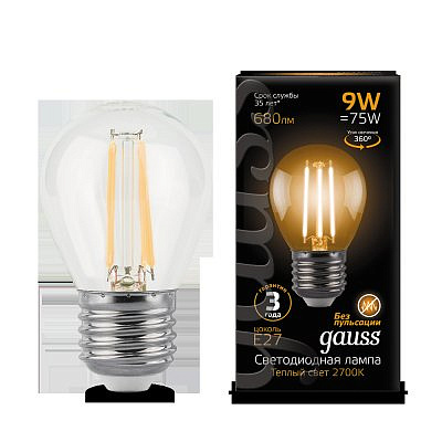 Лампа Gauss LED-F Globe  9W/2700  E27