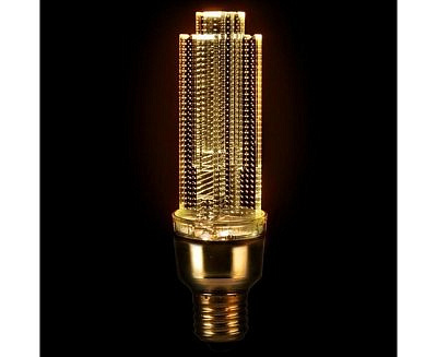 Лампа светодиодная General Лон Кристалл Е27 5W 2700K 2K 44х156 золото пластик 661018