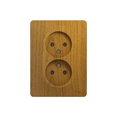 Розетка 2-м без заземления в сборе дерев. дуб SchE GLS000520