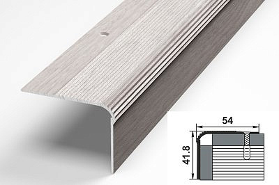 Профиль угловой ПУ02 ясень белый 54*41,8*1350
