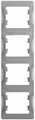 Рамка 4 места , вертикальная , алюминий SchE GSL000308