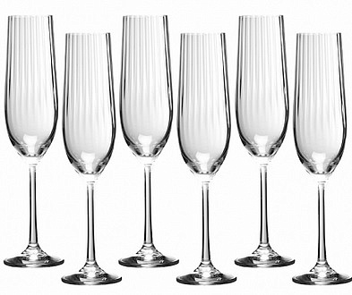 Набор бокалов Crystalex WATERFALL для шампанского 190мл 6 шт CR190104W