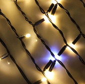 Гирлянда электрическая BY бахрома уличная, 3х0,5 м, 100LED, шампань, мерцание, ПВХ черный, коннектор, 220В 351-536