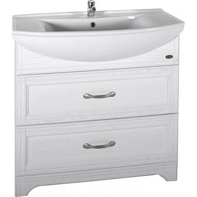 Подстолье без раковины АСБ Берта 85 белый патина серебро