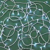Гирлянда электрическая BY вьюн уличная, 20м, 160LED, белый, 8 режимов, ПВХ прозрачный, коннект, IP54, 220В (24В) 351-781