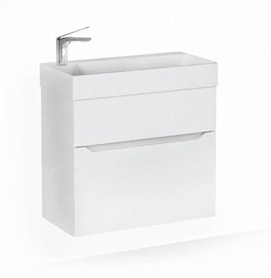 Тумба Raval Brik 55 подвесная Белая с раковина Slim Синерджи 55  RAVAL