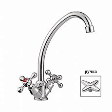 Cмеситель для кухни Ledeme L4020 керамика(силумин) крест 