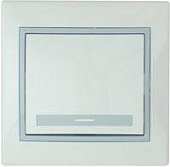 Переключатель 1-клавиша , белый с серой вставкой 701-0215-100 Мира