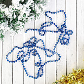 Бусы на ёлку 2,7 м "Шарики с гранями" d-8 мм, синие 2371395