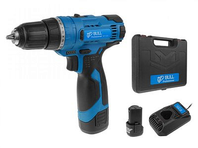 Аккумуляторная дрель-шуруповерт BULL SR 1202 в чемодане