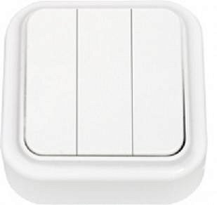 Пралеска выключатель Bylectrica ОУ 3 клавиши , белый (пластик) 