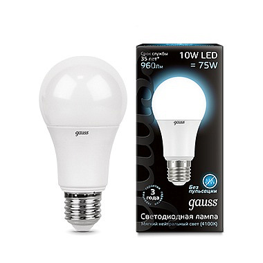 Лампа Gauss 102502210 LED A60 10W 4100 E27 220V черн.уп. АКЦИЯ