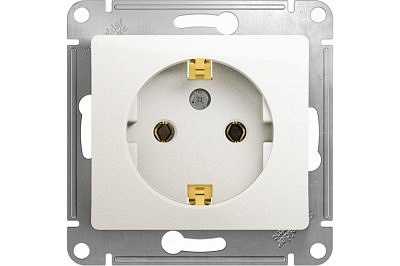 Розетка Schneider Electric Glossa Перламутр с заземлением 16А SE GSL000643 