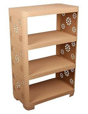 Этажерка "Плетенка" №2 4-х секц. бежевый (уп.1)