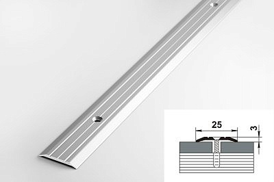 Профиль ПС01 алюминиевый без покрытия 25*1350